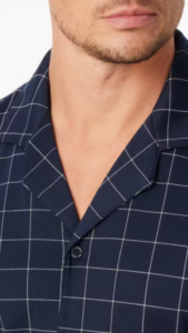 Schiesser heren pyjama bovenstuk met klassieke kraag en knoopsluiting