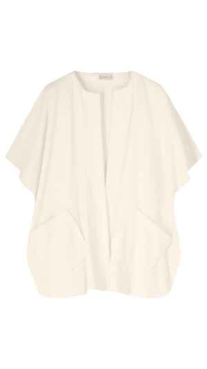 kamerjas/poncho met zakken uit de Pluto collectie in een zachte ivoorwitte kleur