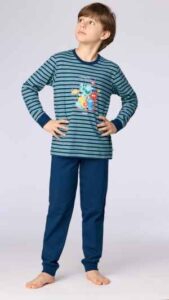 Comfortabele blauw gestreepte Woody pyjama Space Buddies met Glow in the Dark effect voor jongens en meisjes. Twijfel je over de maat? Wij geven je graag persoonlijk advies in de winkel.
